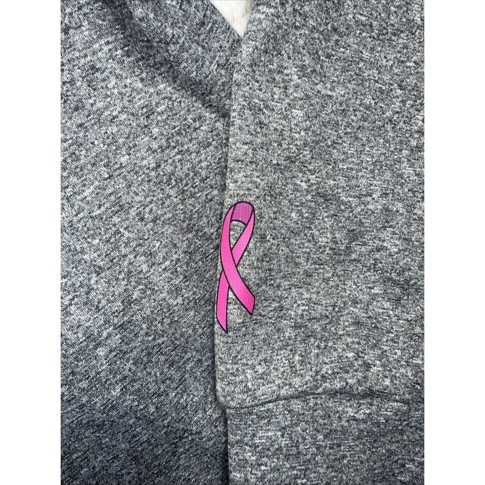 North Face Men's Large Grey Zip-Up Hoodie‎ Breast Cancer Pink Ribbon NWOT New - Picture 4 of 16